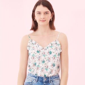 REBECCA TAYLOR CARNATION FLEUR SILK TANK